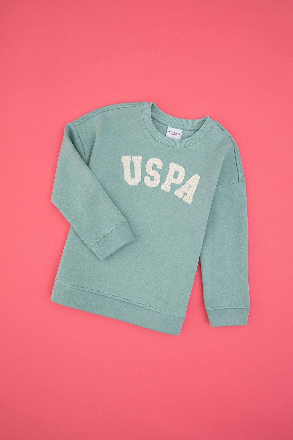 K_z _ocuk Mint Bisiklet Yaka _ardonlu Sweatshirt