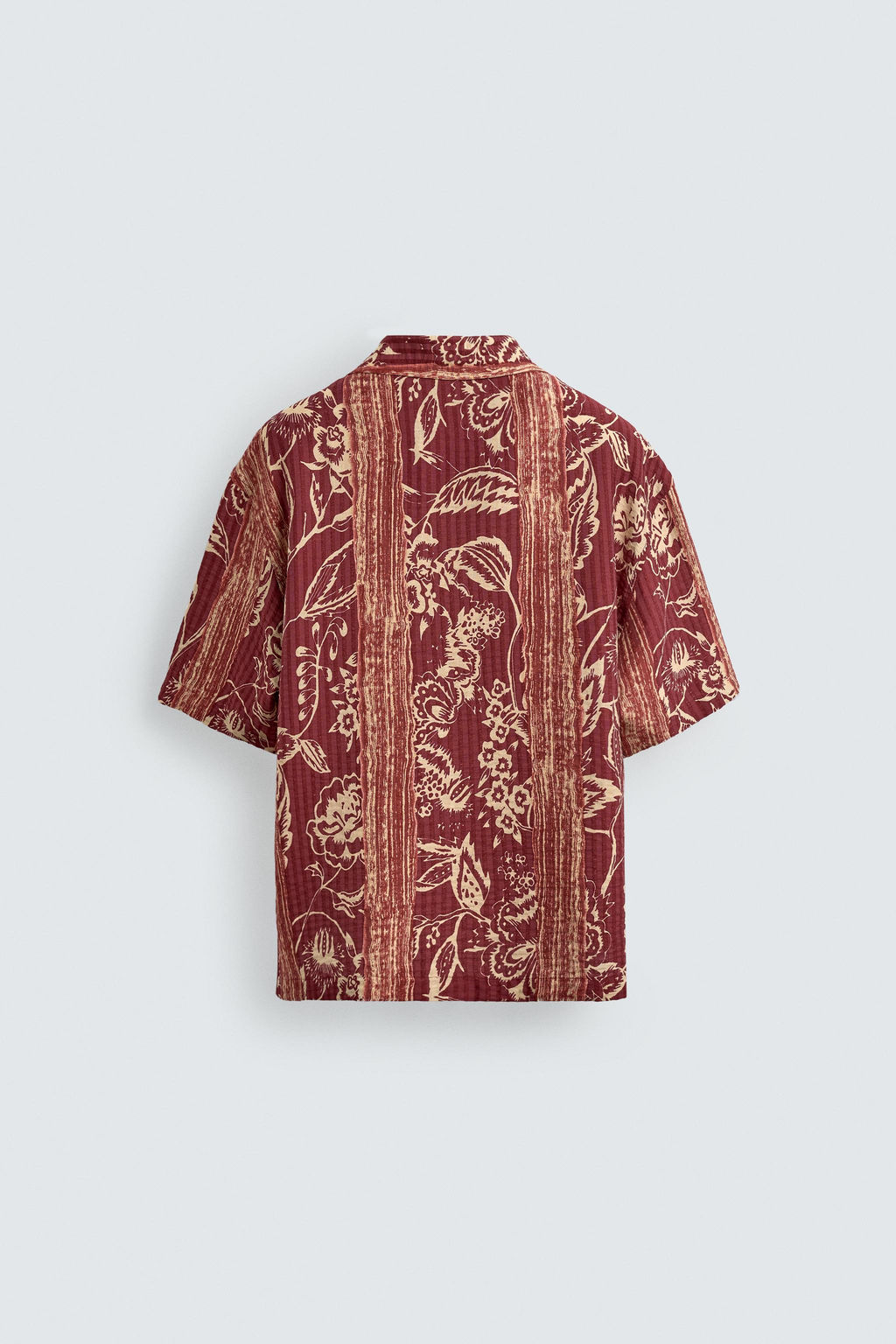 CAMISA JACQUARD RAYAS ESTAMPADO / Rojos - Zara фото 7