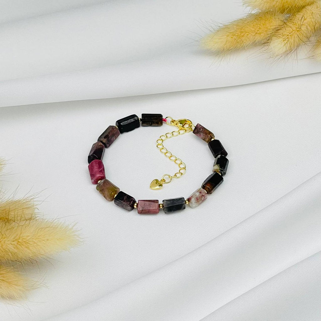 Браслет из Турмалина микс 16,5 см + - Радуга самоцветов фото 2