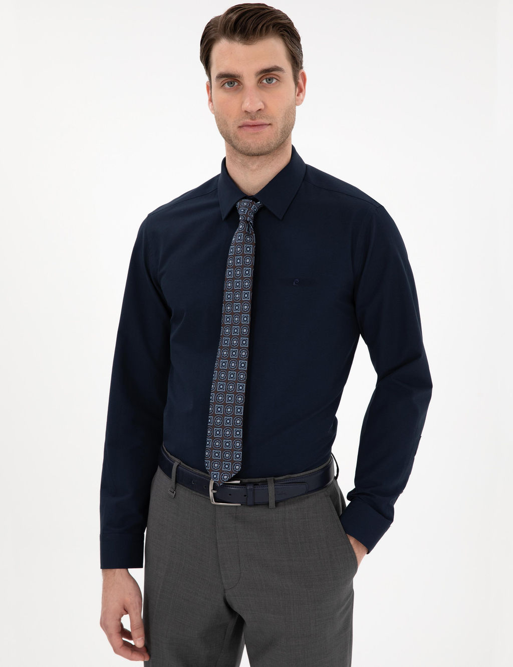 Lacivert Slim Fit Uzun Kollu Basic G_mlek - Pierre cardin фото 3