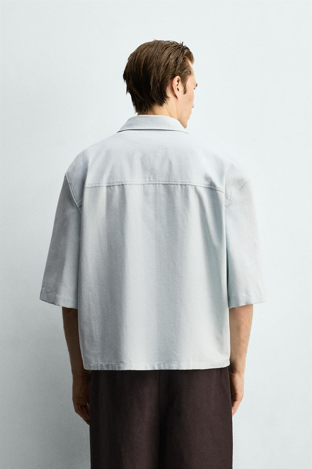 CAMISA BOXY FIT BOLSILLO / Verde agua - Zara фото 3