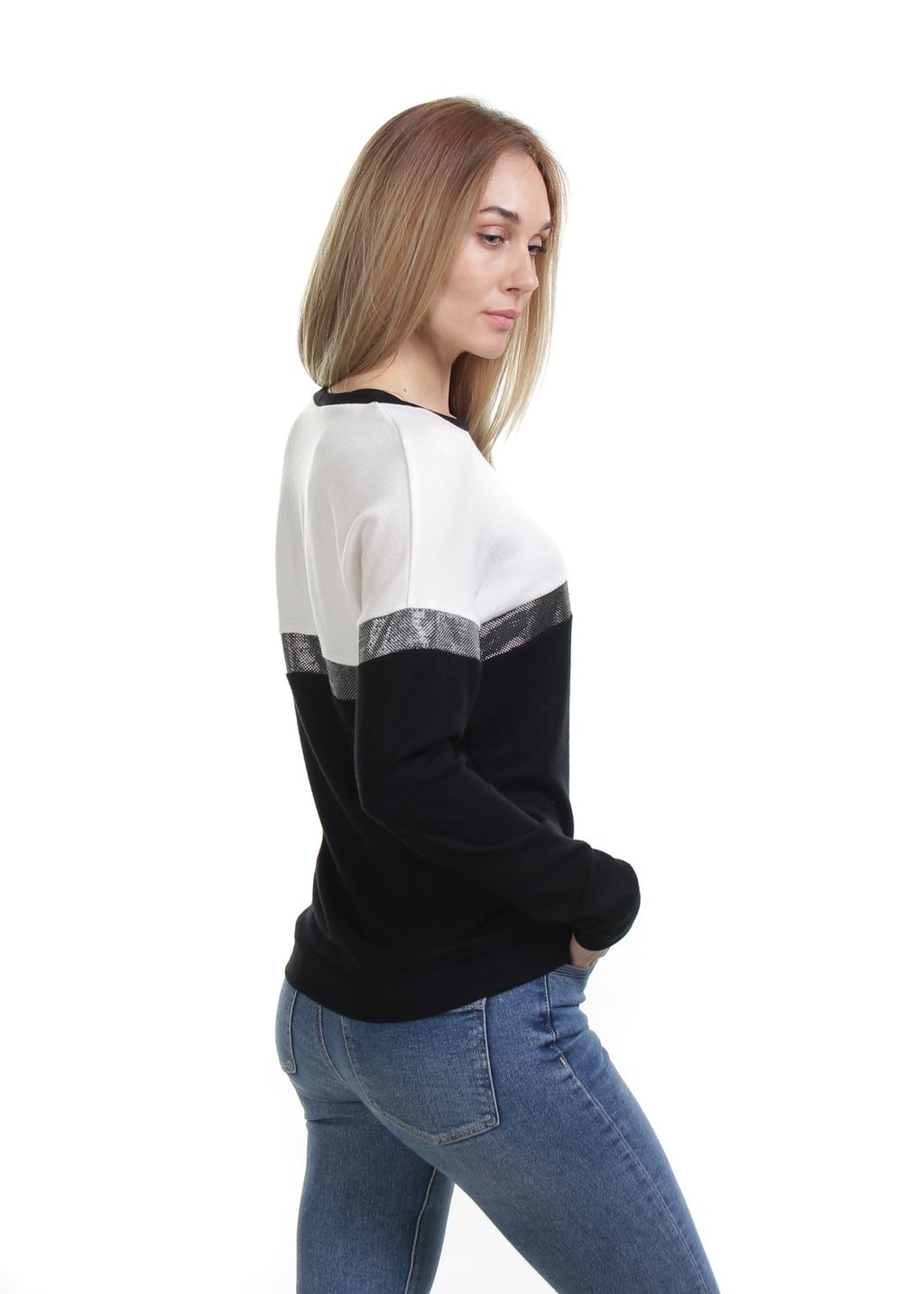 ДЖЕМПЕР ДЖ533 ЧЕРНО-БЕЛЫЙ - Assana фото 3