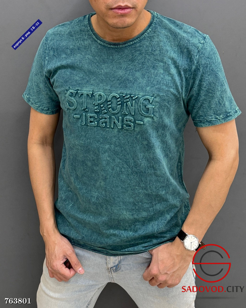 Мужская однотонная футболка - Bruno фото 9