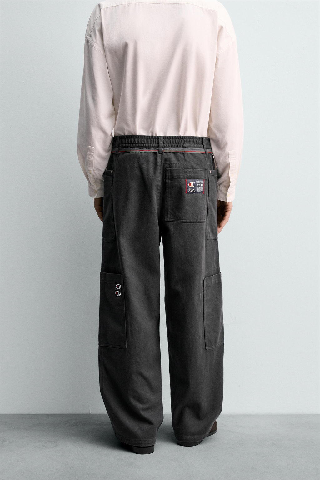 CHAMPION ® X ZARA DRAWSTRING CARGO TROUSERS  фото 3