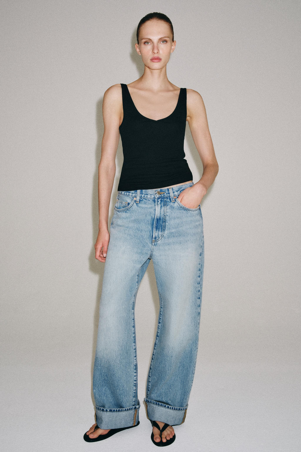 JEANS ZW COLLECTION BAGGY TIRO MEDIO / Azul claro - Zara фото 2