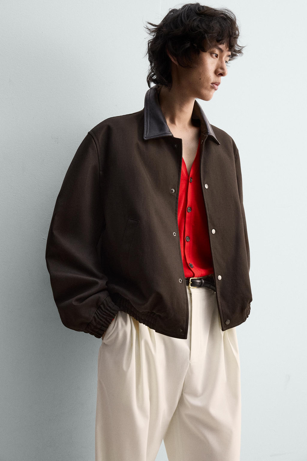 RELAXED FIT CONTRAST COLLAR JACKET LIMITED EDITION - Zara фото 16