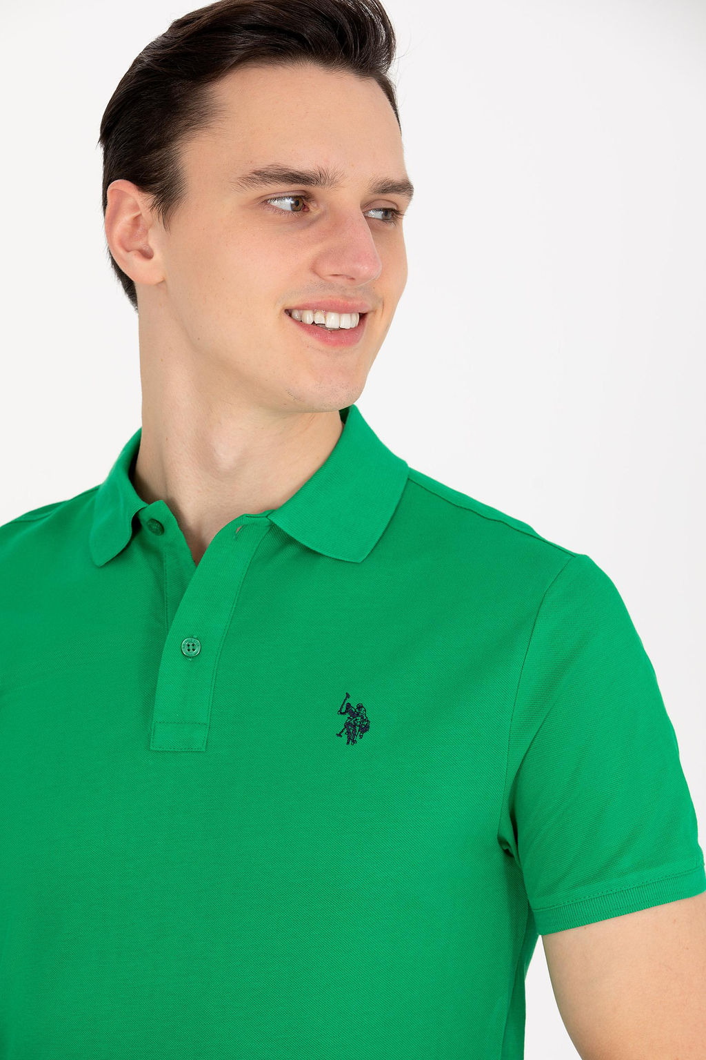 U. S. Polo Assn Мужская базовая футболка с воротником-поло Apple Green Green - U.s. polo assn фото 2