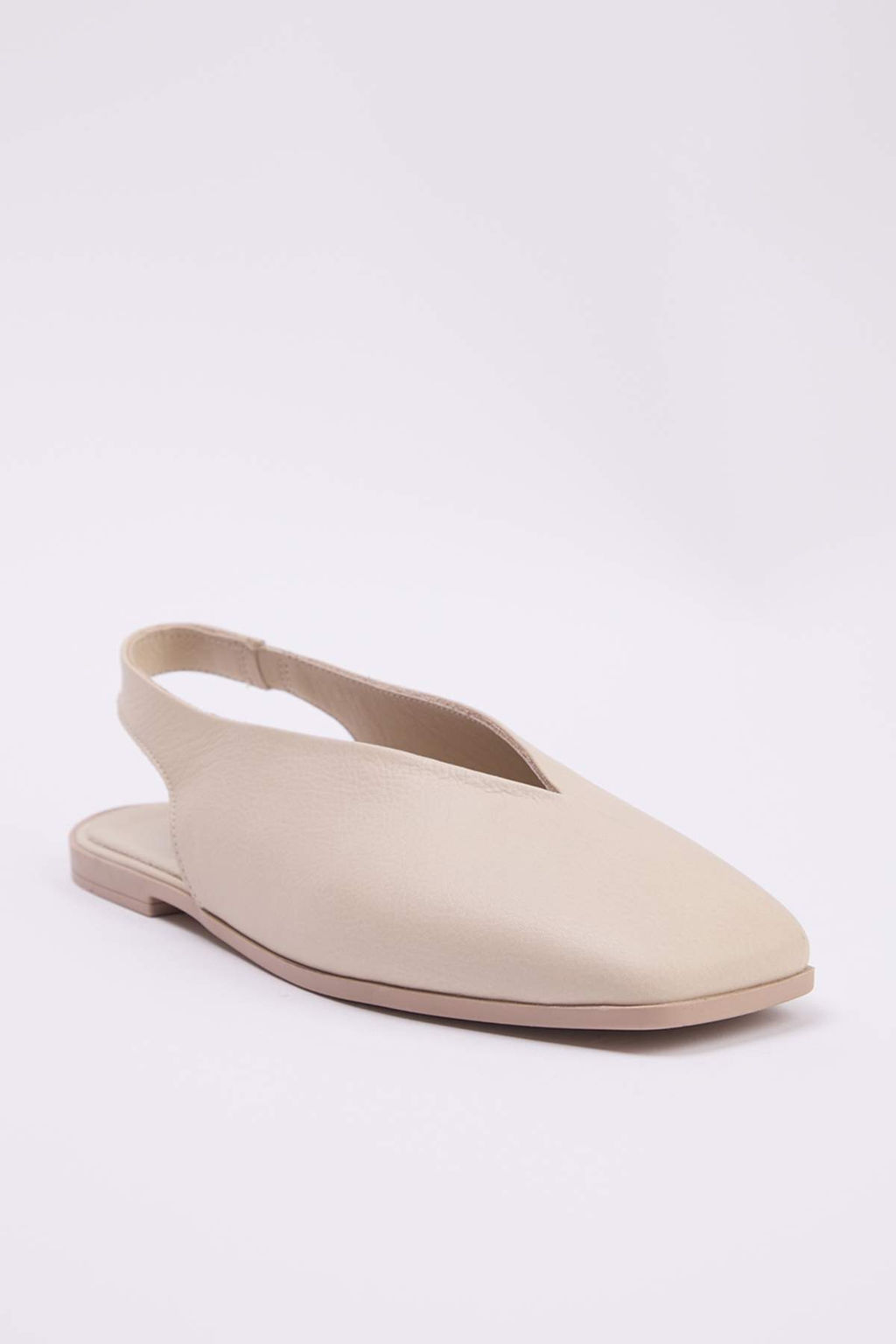 Bej Hakiki Deri Arkas? Ac?k Kare Burun Kad?n Babet TAKSS25BE00018