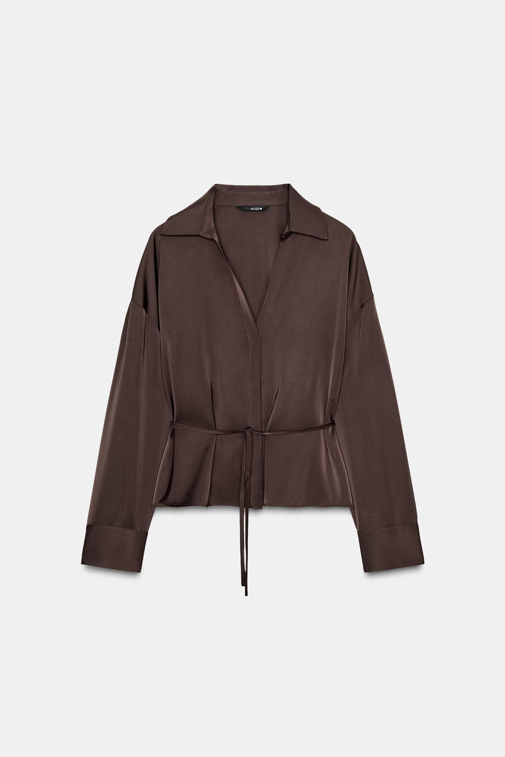 SATIN BLOUSE WITH BELT - Zara фото 6