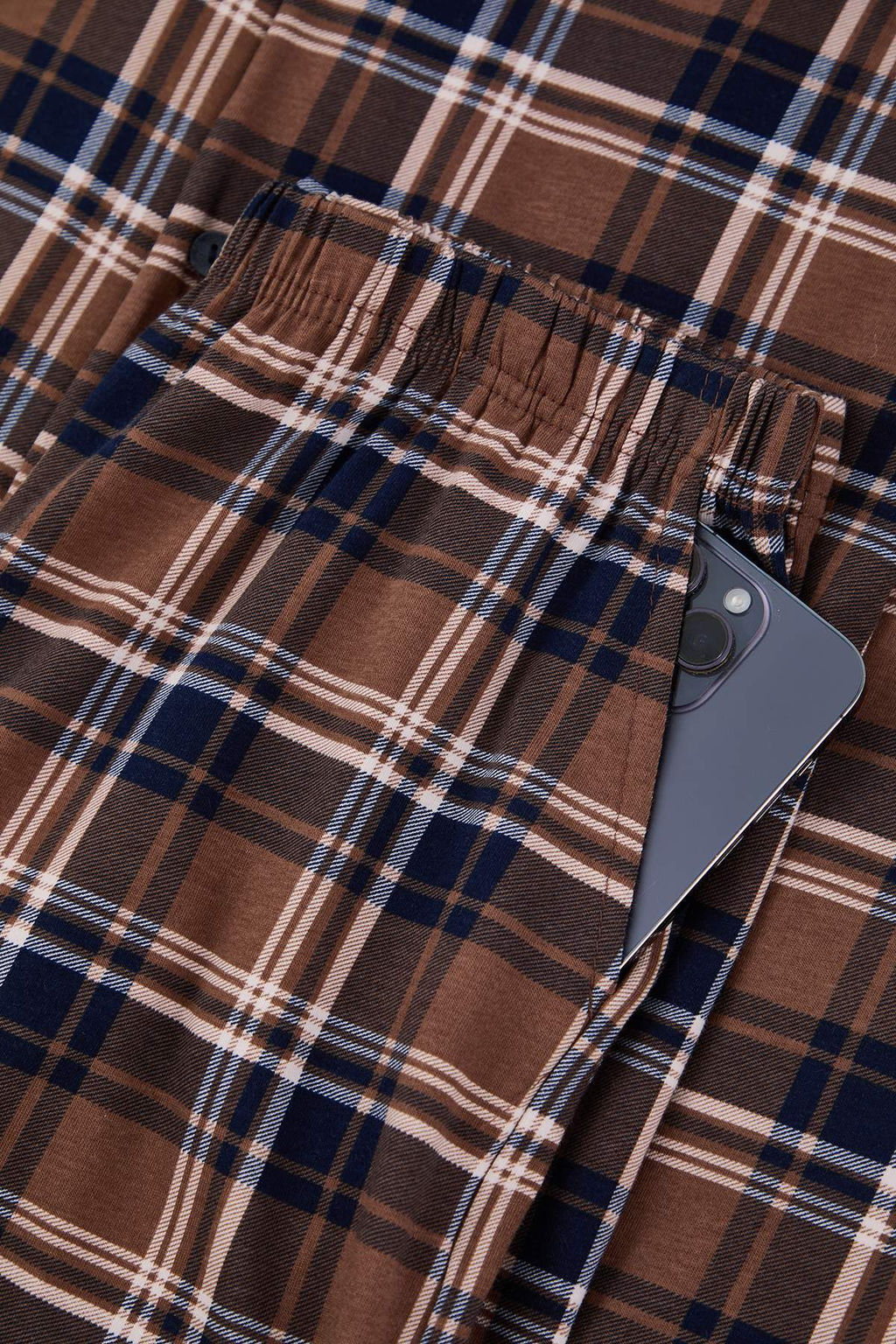 Kahverengi Regular Kesim Ekose/Kareli Gomlek-Pantolon Orme Pijama Tak?m? TMNAW26PT00014