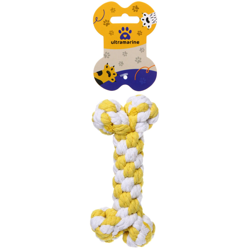 Цена за 2 шт. Игрушка - когтеточка для кошек и собак "Косточка", цвет желтый