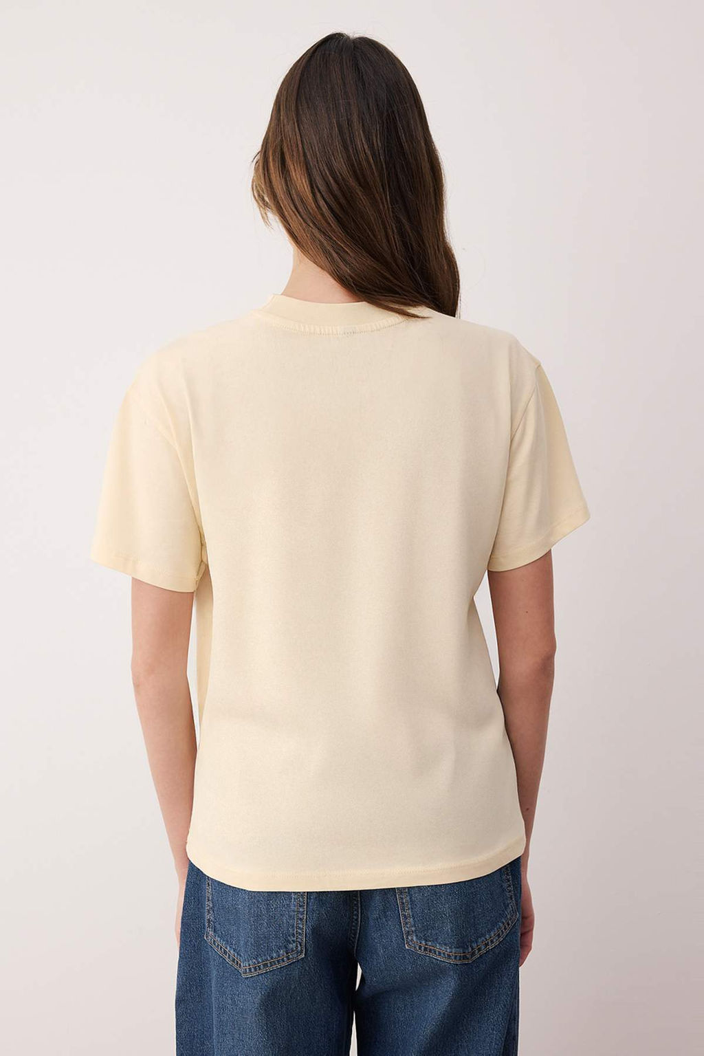 Siyah-Beyaz-Lacivert 3Lu Paket %100 Pamuk Regular/Normal Kal?p Dik Yaka Orme T-Shirt TWOAW26TS00007 - Trendyolmilla фото 5