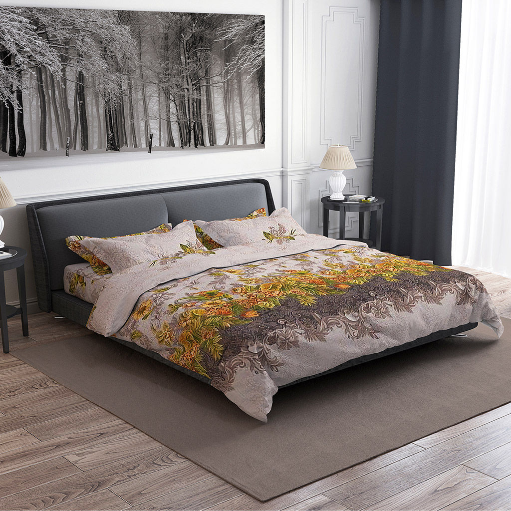 Постельное белье, комплект Евро Макси "Сардиния", 4 предмета: пододеяльник на пуговицах 240х215см, простыня классическая 220х240см, 2 наволочки 70х70см с клапаном-запахом, бязь "Комфорт" 121г/м2, хлопок 100%, упаковка "классическая" ПВХ 34,5х41см, "Д