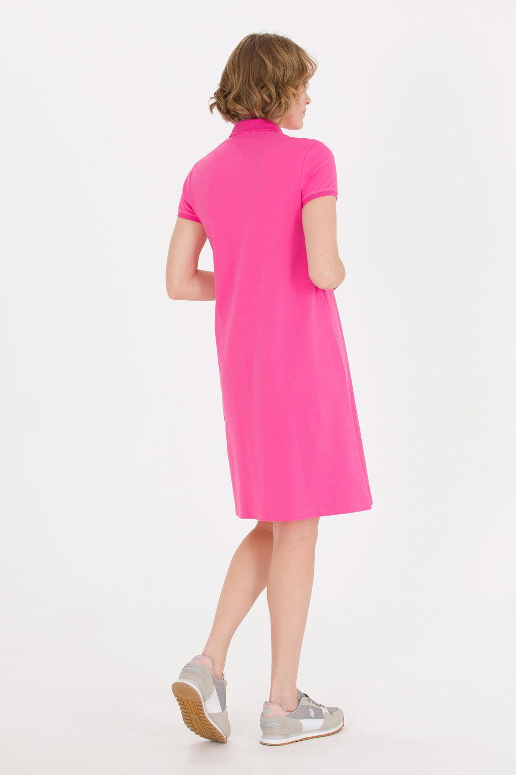 Kad_n Pembe Polo Yaka _rme Elbise