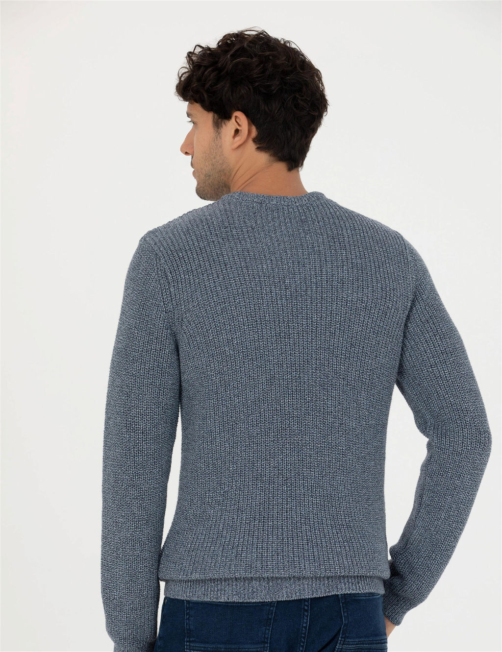 Lacivert Slim Fit Bisiklet Yaka Triko Kazak - Pierre cardin фото 5