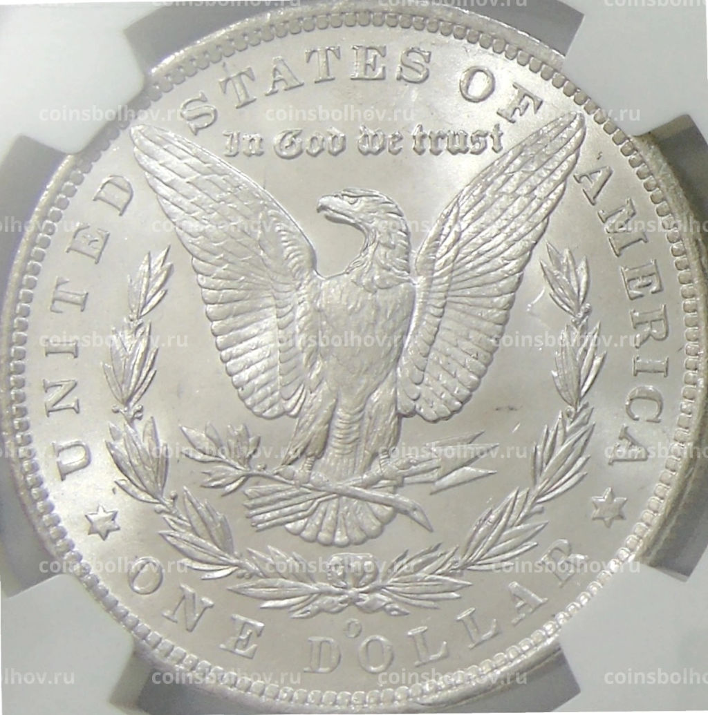 Монета 1 доллар 1884 года О США Доллар Моргана (в слабе NGC MS 63)