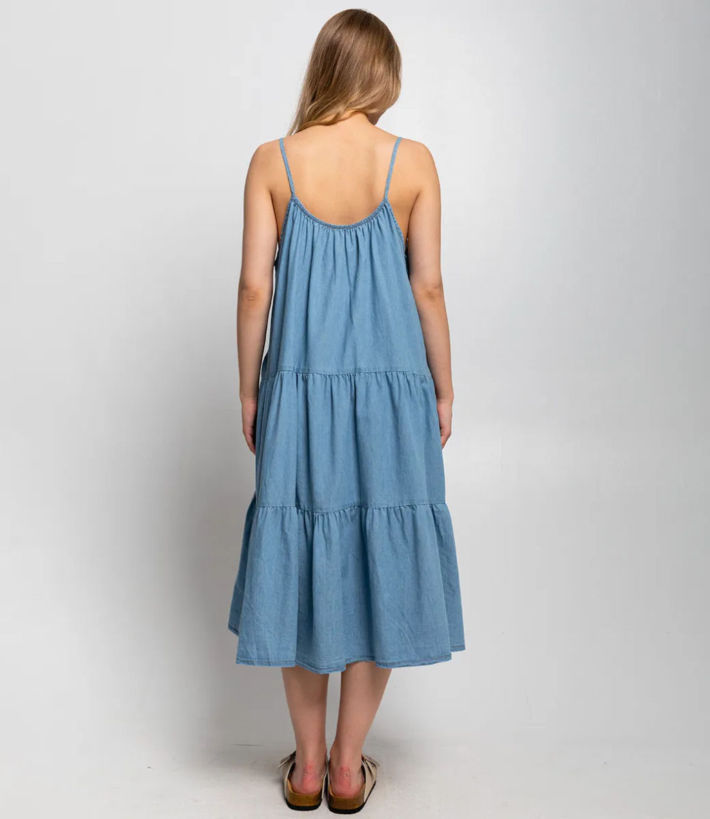 Джинсовый сарафан #КТ3373, голубой