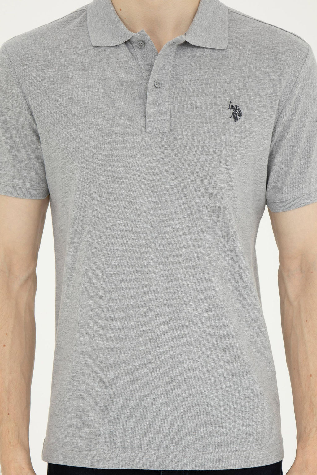 Мужская серая меланжевая базовая футболка - U.s. polo assn фото 13
