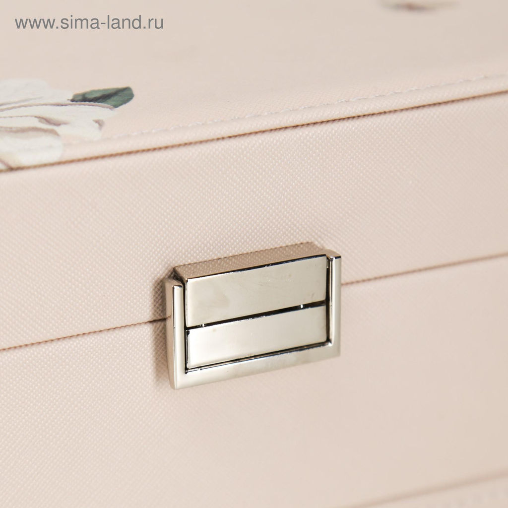 Шкатулка кожзам для украшений Яблочный цвет молочная 14х16х22,5 см - Simaland фото 5