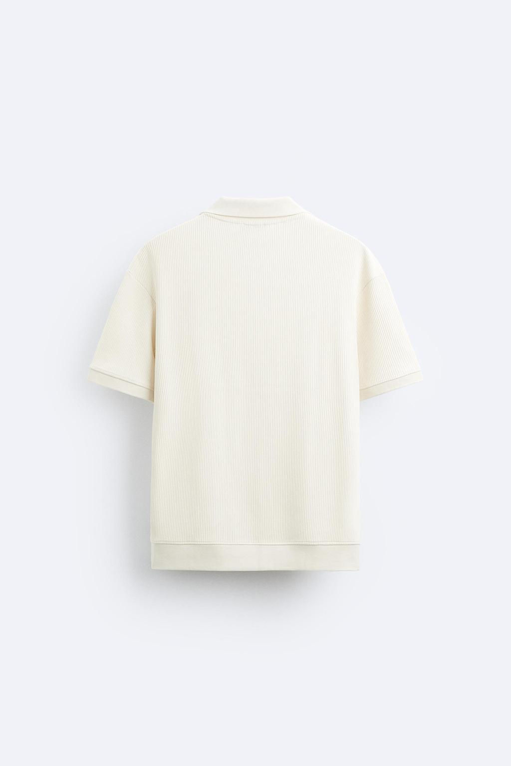 TEXTURED POLO SHIRT WITH RIBBED TRIMS - Zara фото 17