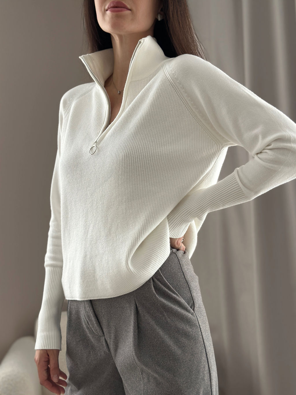 Свитер Саймон (белый) One Size - Nadi bordo фото 5