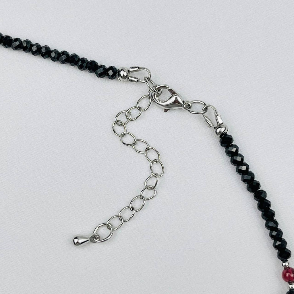 Колье из Шпинели и Граната с кулоном из Нефрита 38 см +