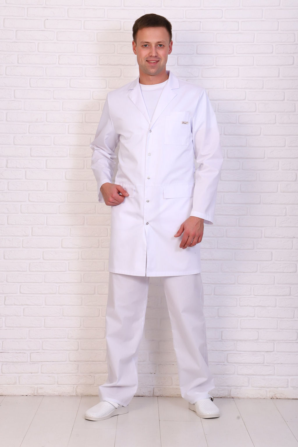 Халат мужской 234 CVC. Цвет: белый - Стильб фото 2