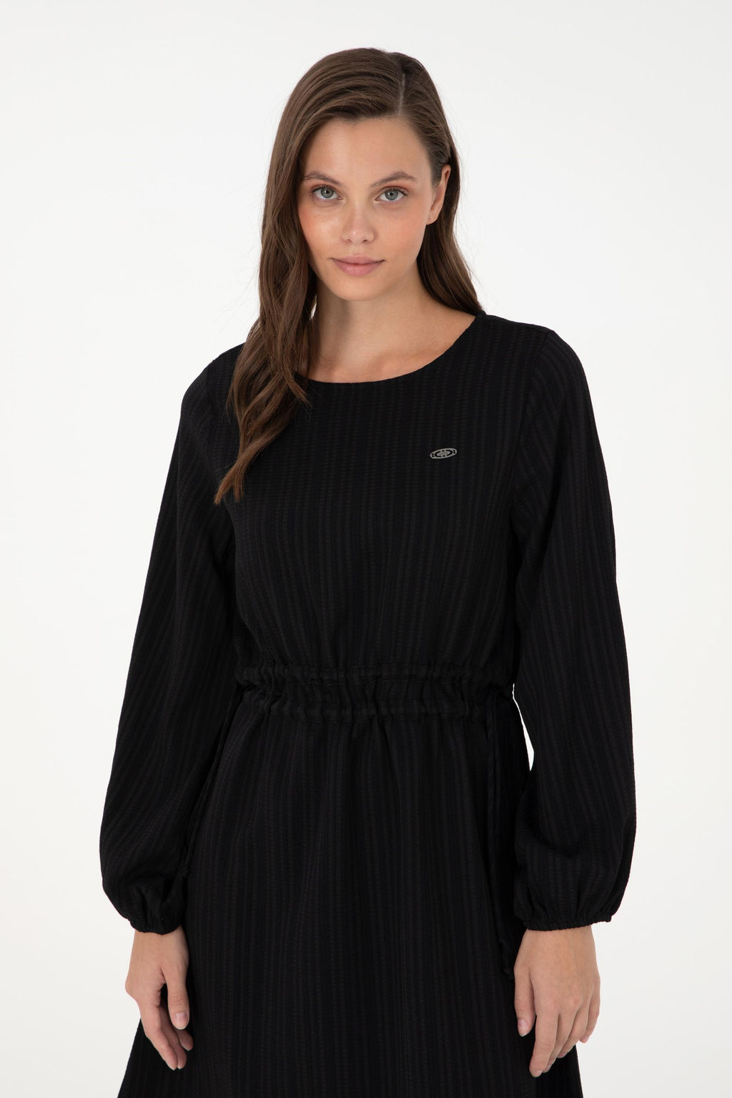 Женское черное тканое платье Неожиданная скидка в корзине - U.s. polo assn фото 2