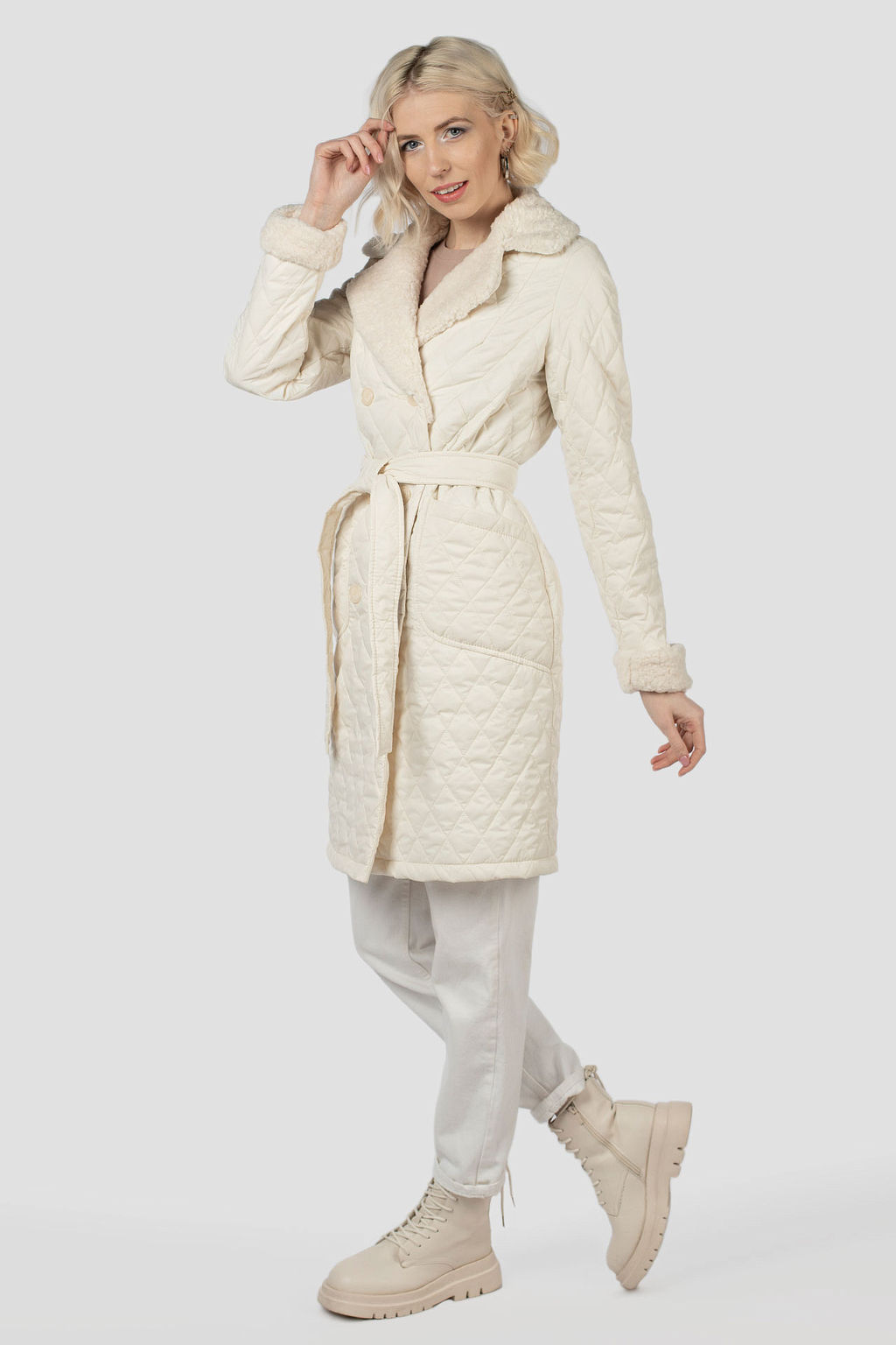 Пальто женское демисезонное (пояс) - El podio фото 2