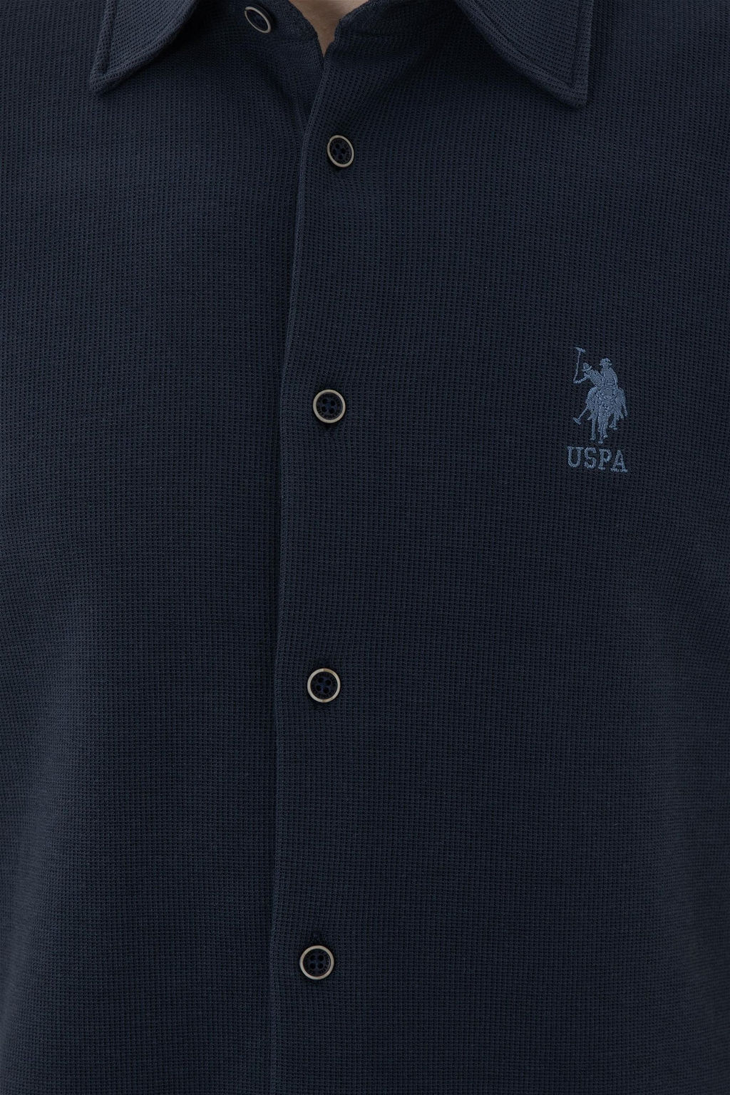 Мужская темно-синяя рубашка с коротким рукавом - U.s. polo assn фото 7