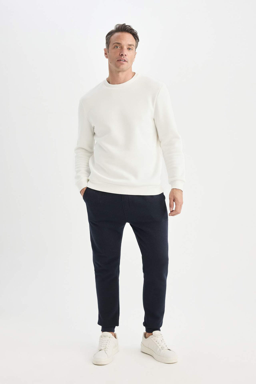 Slim Fit Dar Kesim Jogger Esofman Alt? Basic Duz Pike Beli Bagc?kl? Lastikli Paca Cepli - Defacto фото 2