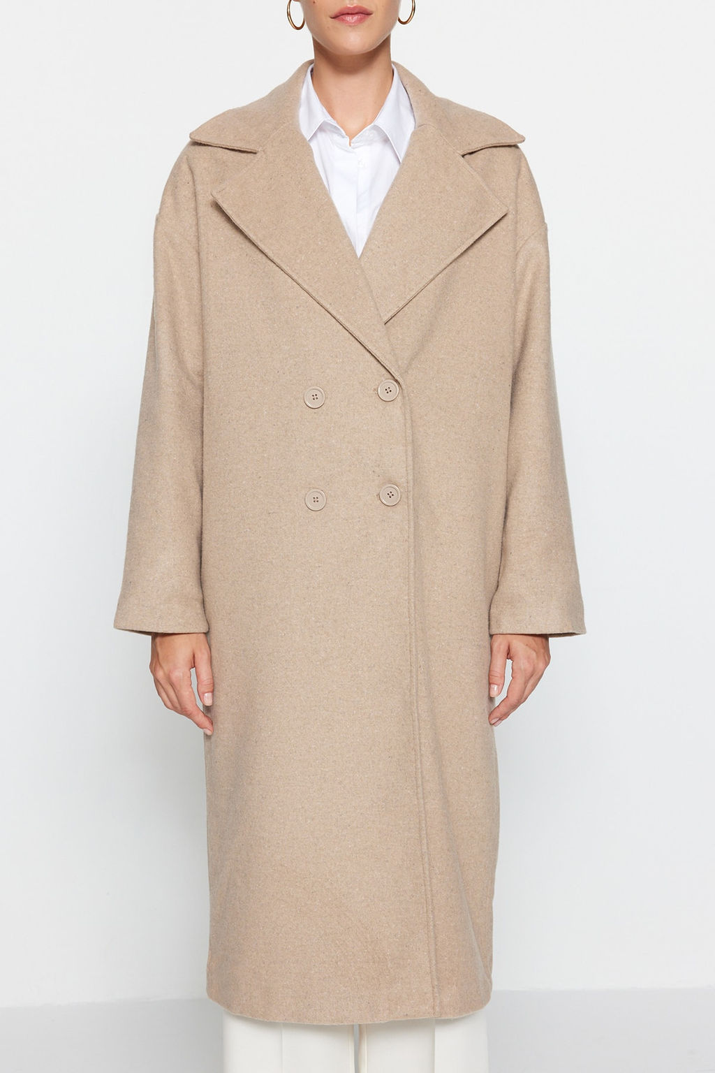 Tas Oversize Genis Kesim Uzun Yunlu Kase Kaban TWOAW21KB0038