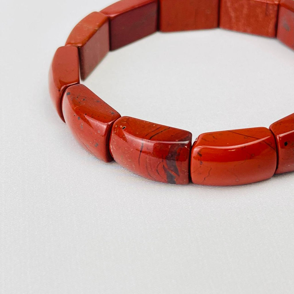 Браслет из кирпичной Яшмы 19 см - Радуга самоцветов фото 2