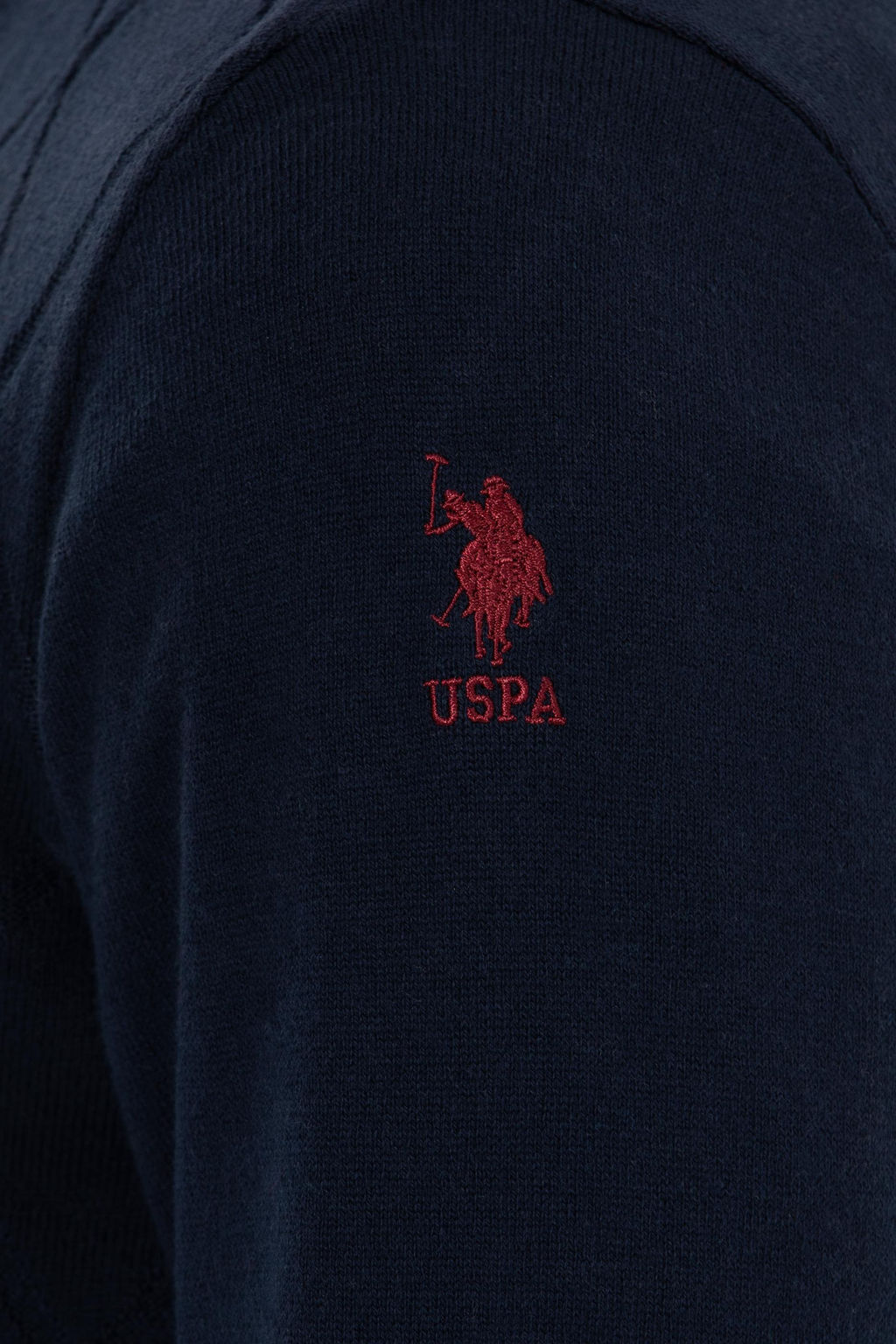 U. S. Polo Assn Мужской темно-синий трикотажный свитер с v-образным вырезом - U.s. polo assn фото 7