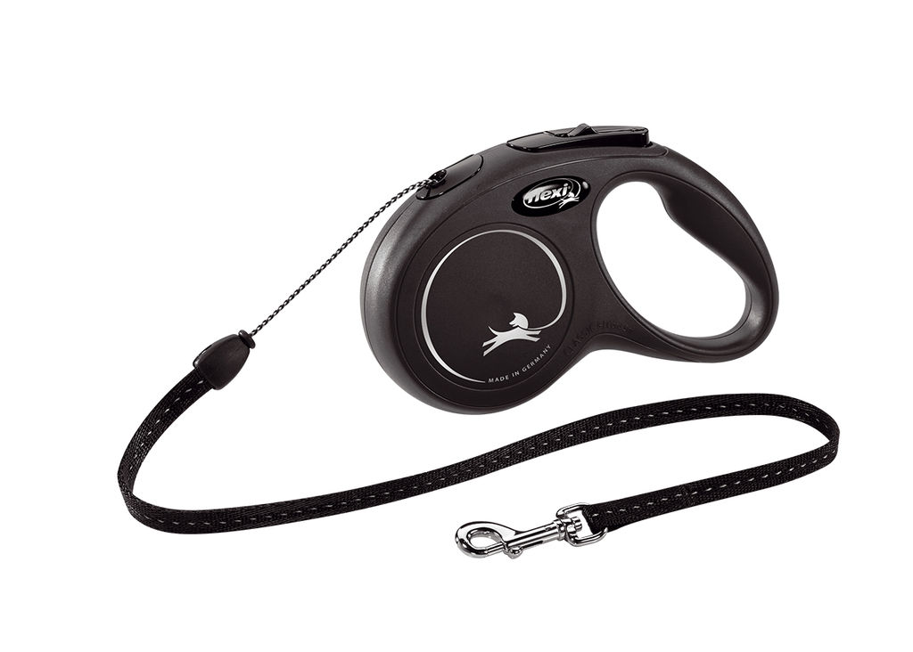 Рулетка-трос для собак до 12кг, 5м, черная (New Classic S cord black) CL10C5.251.S.20/40101F