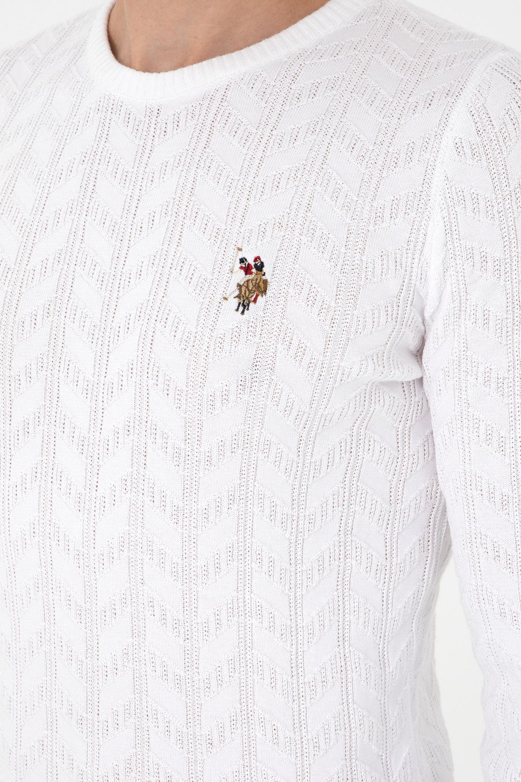 Мужской белый базовый свитер - U.s. polo assn фото 7