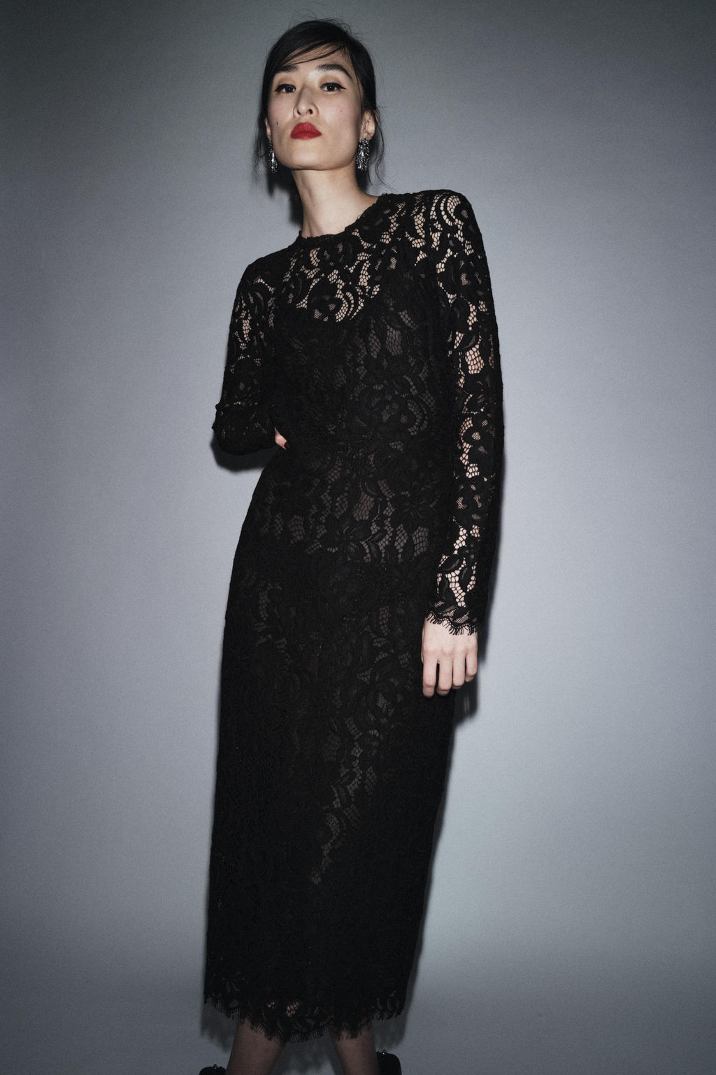 ZW COLLECTION LIMITED EDITION LACE MIDI DRESS - Zara фото 4
