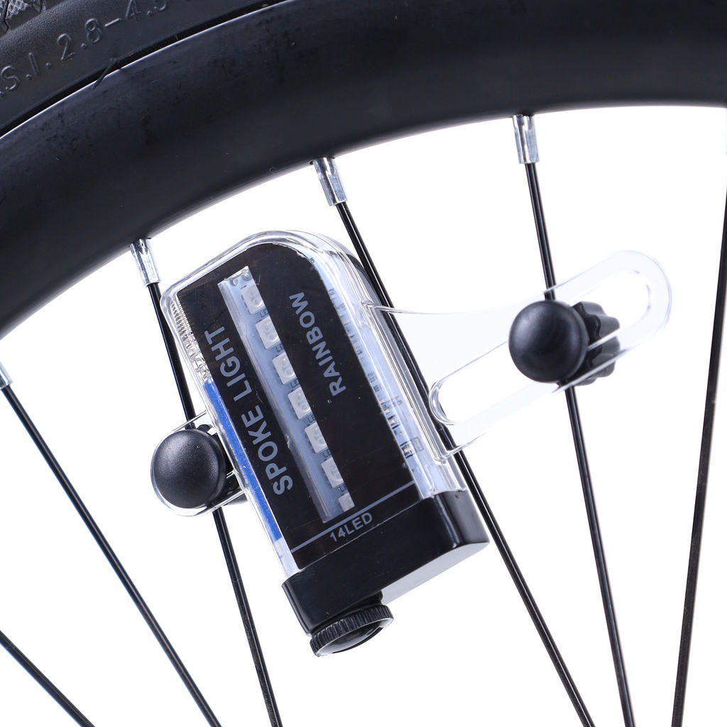 Фонарь подсветка для колес COMIRON A02 корпус: пластик; свет 14 RGB LED; ААА батарея; влагозащита IPX5; 30 рисунков. /уп 100/ - Галеонтрейд фото 3