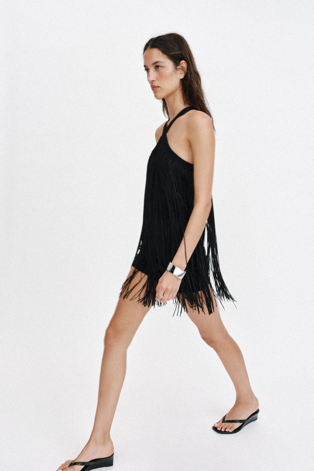 VESTIDO CORTO FLECOS / Negro - Zara фото 2