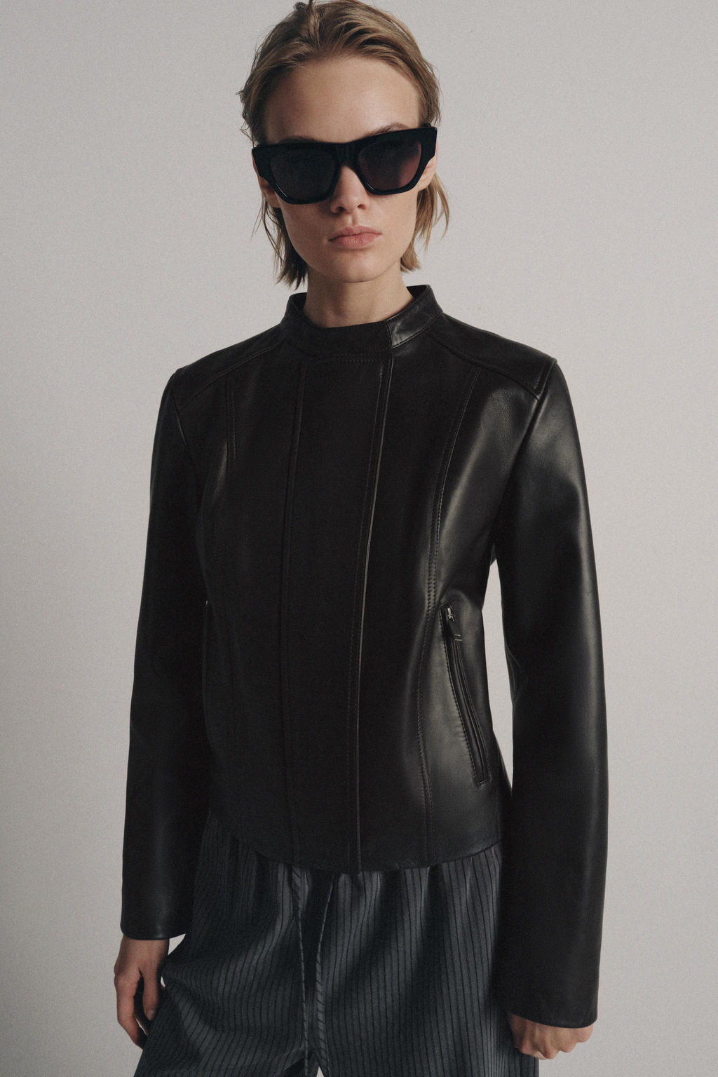 CHAQUETA PIEL 100% ZW COLLECTION LIMITED EDITION / Marr?n oscuro - Zara фото 13