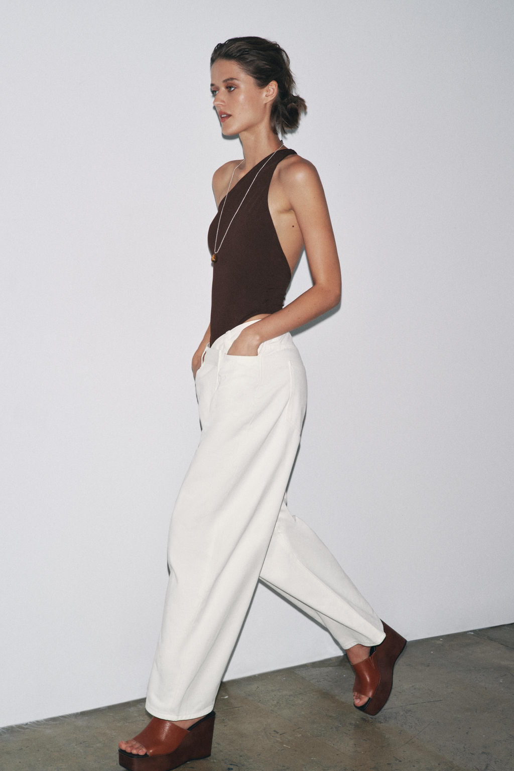 ASYMMETRIC POLYAMIDE BODYSUIT