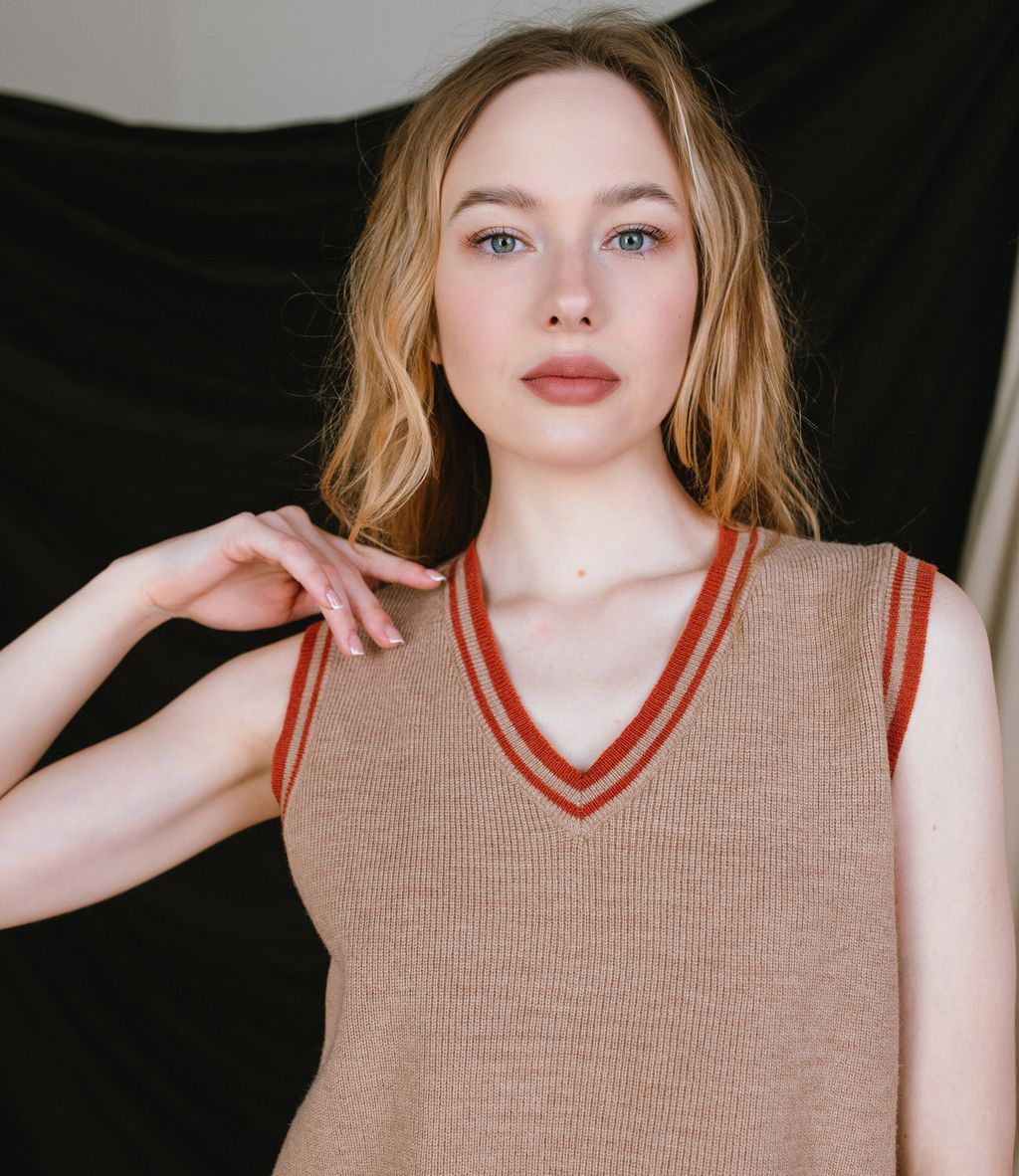 Жилет #КТ7729, бежевый