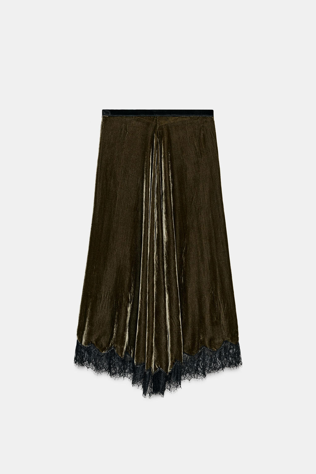 ZW COLLECTION LIMITED EDITION LACE VELVET SKIRT - Zara фото 5