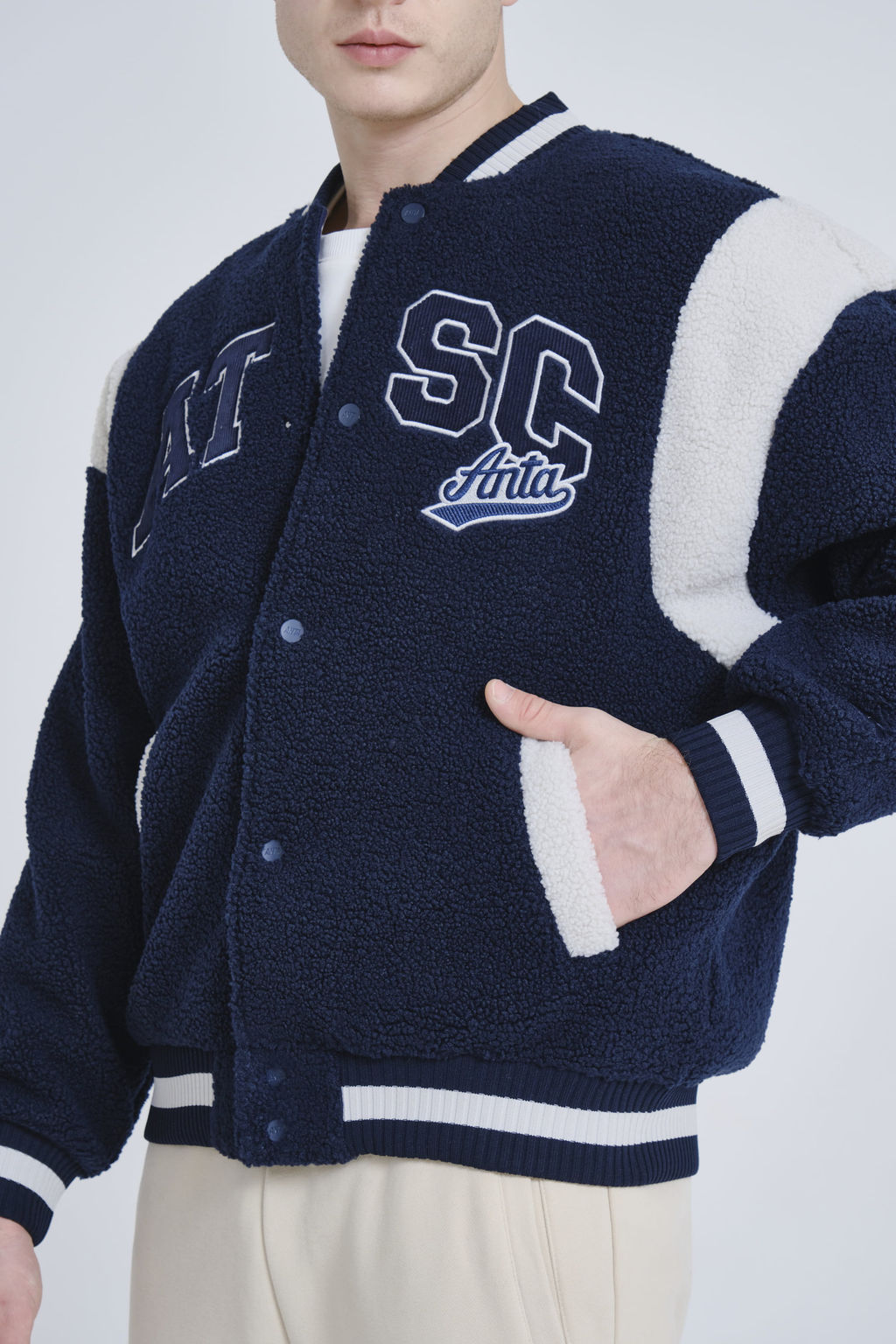 Бомбер с флисом Синий - Anta фото 3