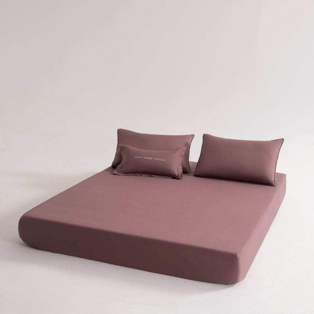 Комплект постельного белья Однотонный Сатин Элитный на резинке OCER007 180*200*30;160*200*30;140*200*30 Евро 4 Наволочки