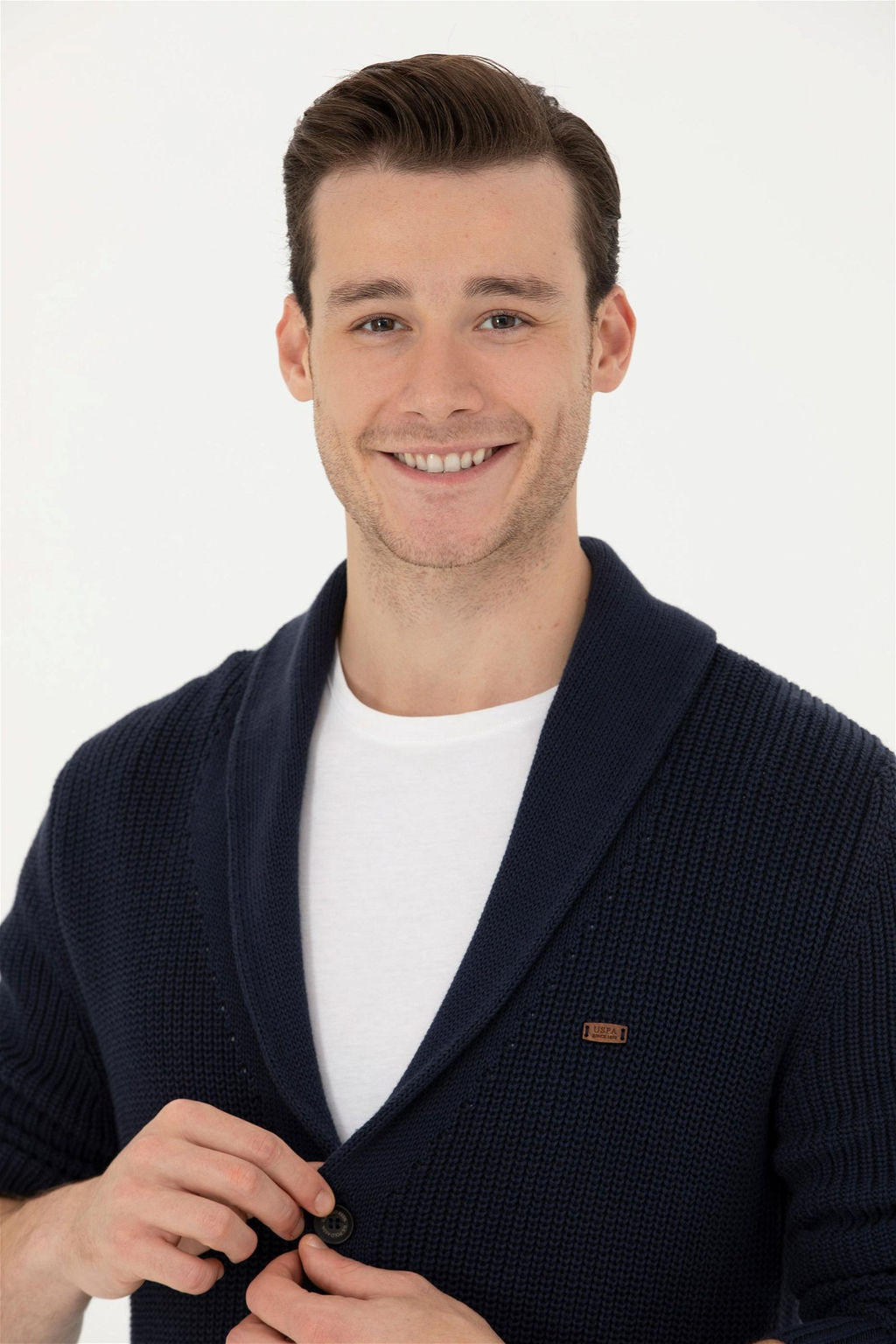 Мужской темно-синий трикотажный кардиган - U.s. polo assn фото 2