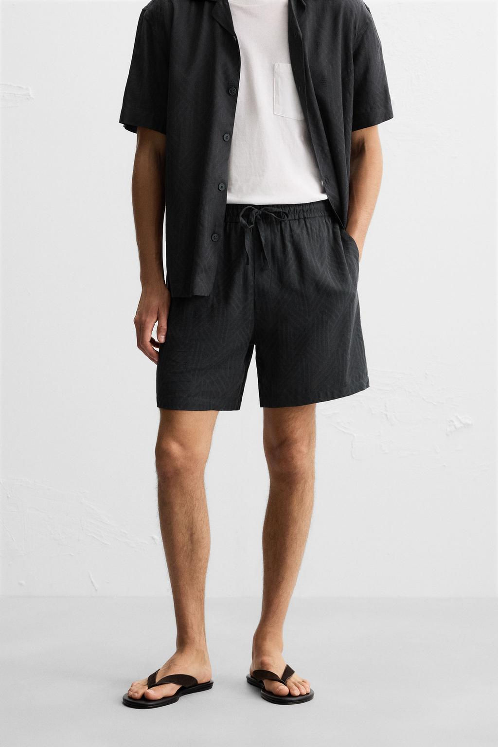 GEOMETRIC JACQUARD BERMUDA SHORTS - Zara фото 2