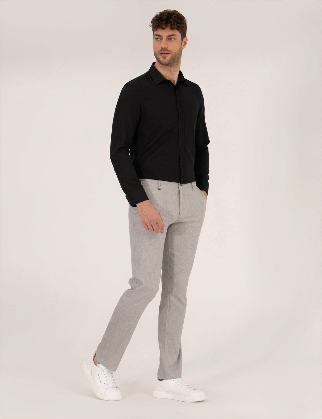 Siyah Slim Fit Oxford G_mlek - Pierre cardin фото 4