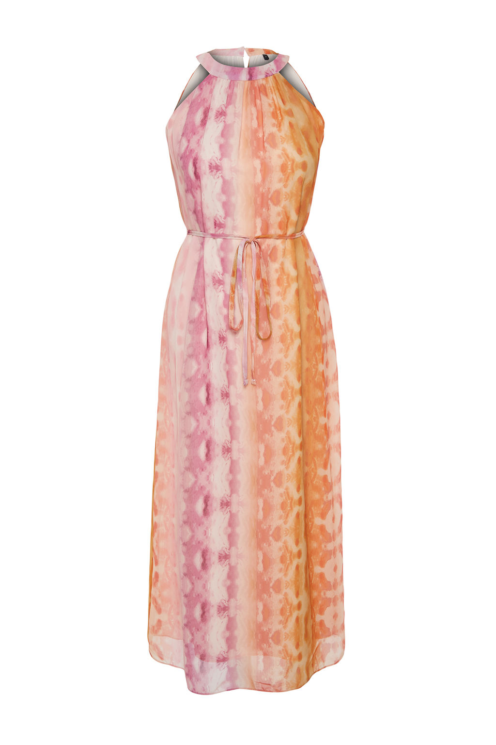 Trendyolmilla Pembe Soyut Desenli Duz Kesim Sifon Astarl? Maxi Dokuma Elbise TWOSS24EL00207 фото 8