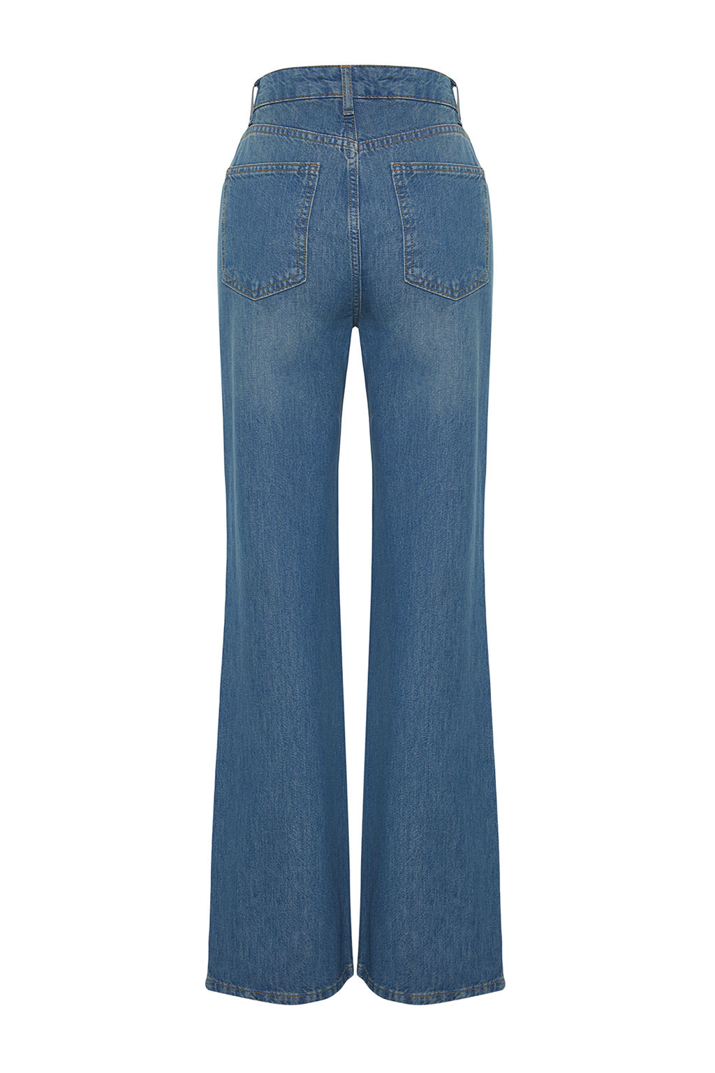 TRENDYOLMILLA Mavi More Sustainable Yuksek Bel Wide Leg Jeans TWOSS24JE00020  фото 8